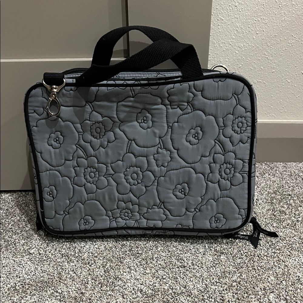 Floral Quilted Makeup Bag - Gray - Picture 2 of 6